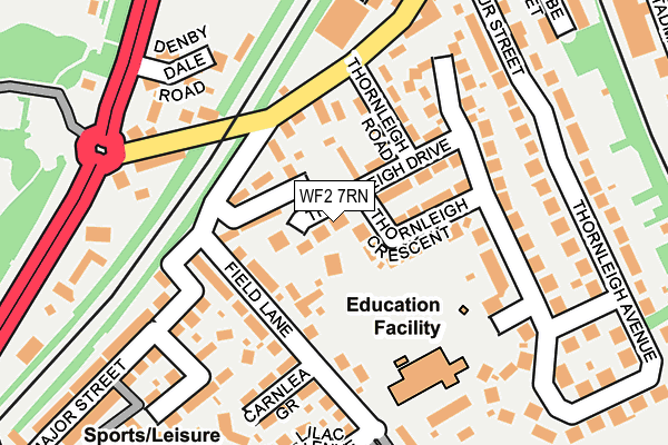 WF2 7RN map - OS OpenMap – Local (Ordnance Survey)