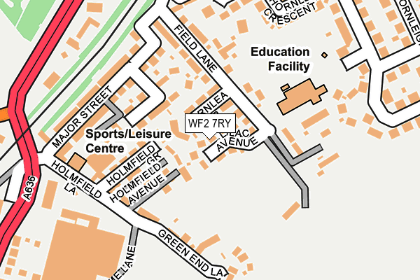 WF2 7RY map - OS OpenMap – Local (Ordnance Survey)