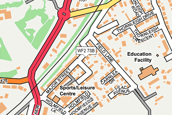 WF2 7SB map - OS OpenMap – Local (Ordnance Survey)