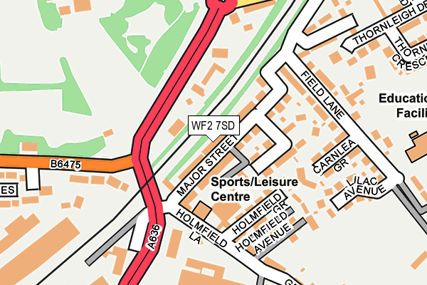 WF2 7SD map - OS OpenMap – Local (Ordnance Survey)