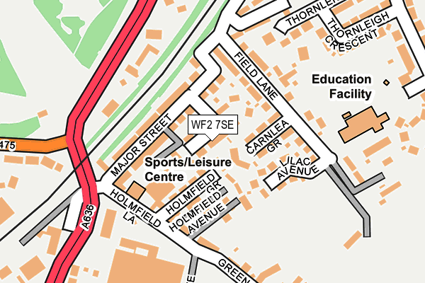 WF2 7SE map - OS OpenMap – Local (Ordnance Survey)