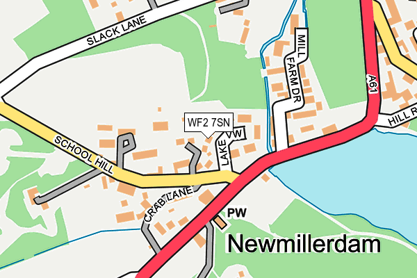 WF2 7SN map - OS OpenMap – Local (Ordnance Survey)