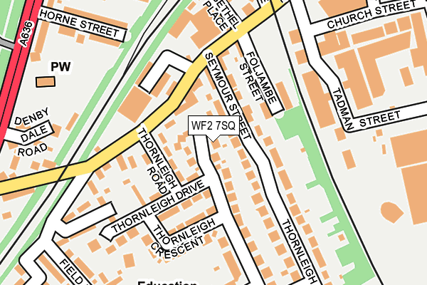 WF2 7SQ map - OS OpenMap – Local (Ordnance Survey)