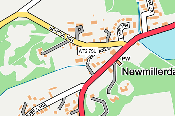 WF2 7SU map - OS OpenMap – Local (Ordnance Survey)