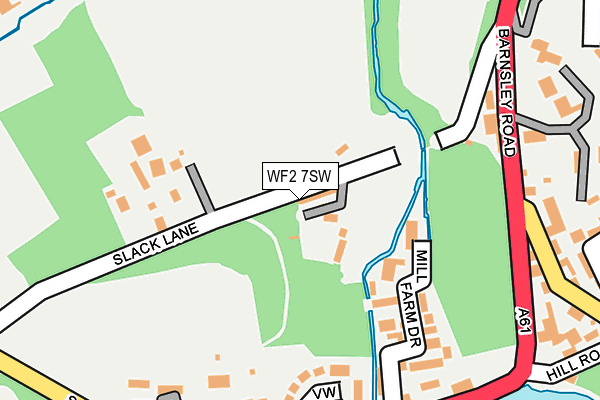 WF2 7SW map - OS OpenMap – Local (Ordnance Survey)