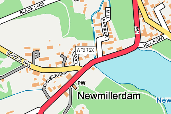 WF2 7SX map - OS OpenMap – Local (Ordnance Survey)