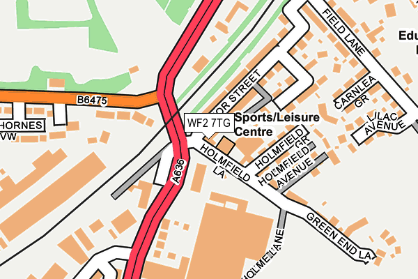 WF2 7TG map - OS OpenMap – Local (Ordnance Survey)