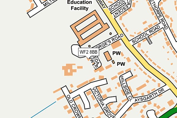 WF2 8BB map - OS OpenMap – Local (Ordnance Survey)