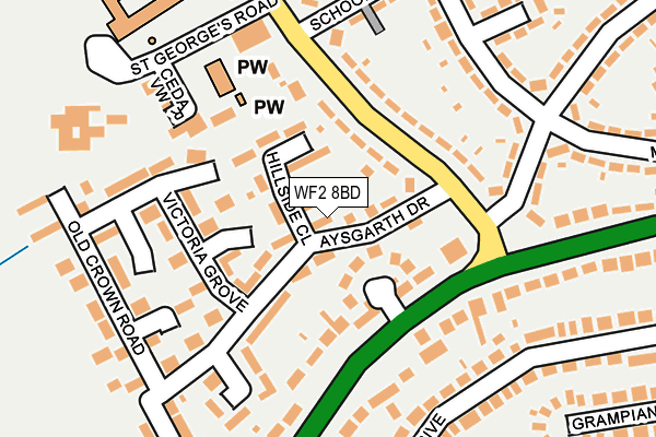 WF2 8BD map - OS OpenMap – Local (Ordnance Survey)