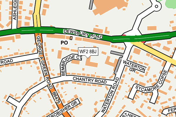 WF2 8BJ map - OS OpenMap – Local (Ordnance Survey)