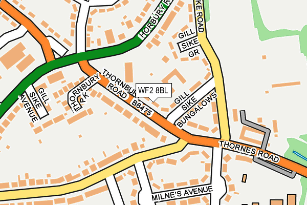 WF2 8BL map - OS OpenMap – Local (Ordnance Survey)