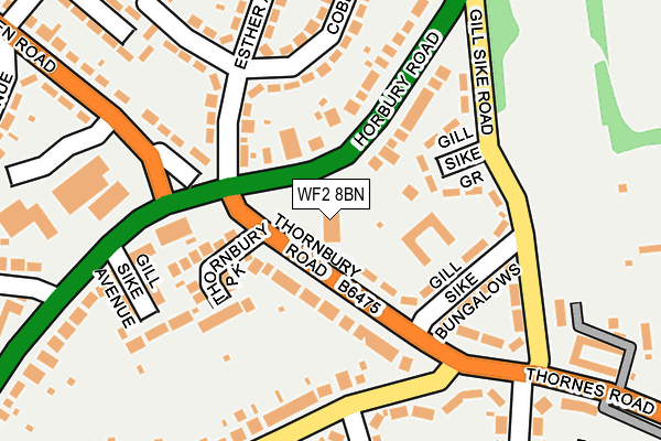 WF2 8BN map - OS OpenMap – Local (Ordnance Survey)