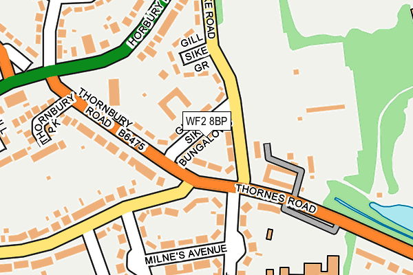 WF2 8BP map - OS OpenMap – Local (Ordnance Survey)