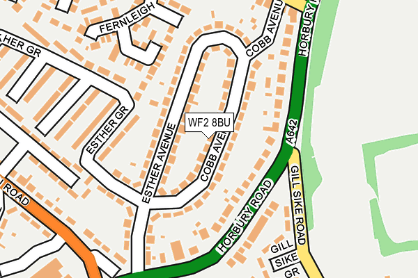 WF2 8BU map - OS OpenMap – Local (Ordnance Survey)