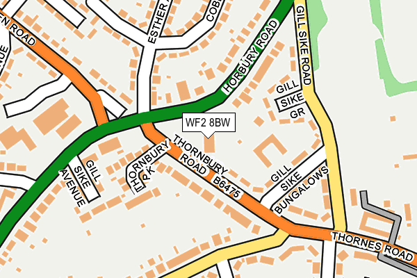 WF2 8BW map - OS OpenMap – Local (Ordnance Survey)