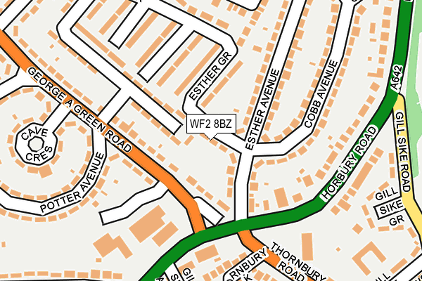 WF2 8BZ map - OS OpenMap – Local (Ordnance Survey)