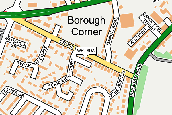 WF2 8DA map - OS OpenMap – Local (Ordnance Survey)