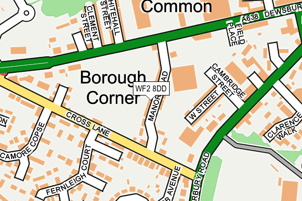 WF2 8DD map - OS OpenMap – Local (Ordnance Survey)