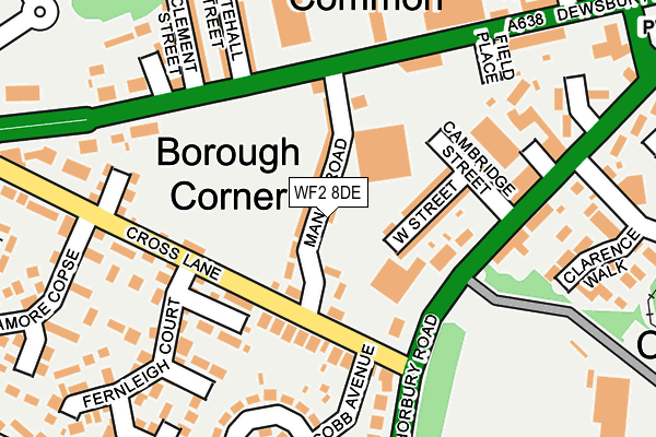 WF2 8DE map - OS OpenMap – Local (Ordnance Survey)