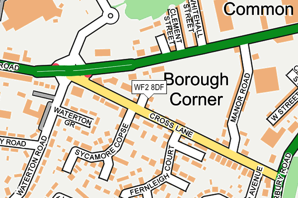 WF2 8DF map - OS OpenMap – Local (Ordnance Survey)