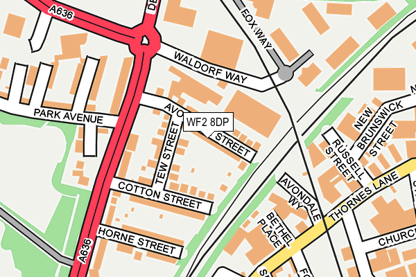 WF2 8DP map - OS OpenMap – Local (Ordnance Survey)