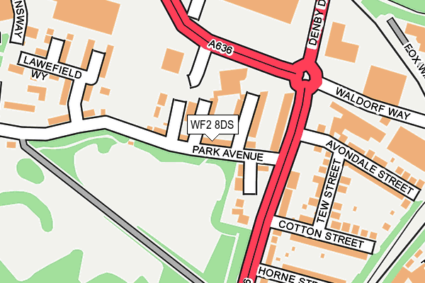 WF2 8DS map - OS OpenMap – Local (Ordnance Survey)