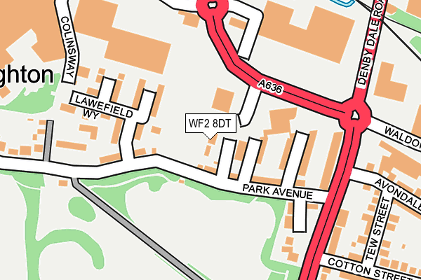 WF2 8DT map - OS OpenMap – Local (Ordnance Survey)
