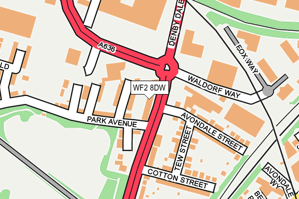 WF2 8DW map - OS OpenMap – Local (Ordnance Survey)