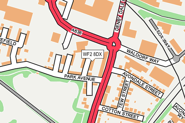 WF2 8DX map - OS OpenMap – Local (Ordnance Survey)
