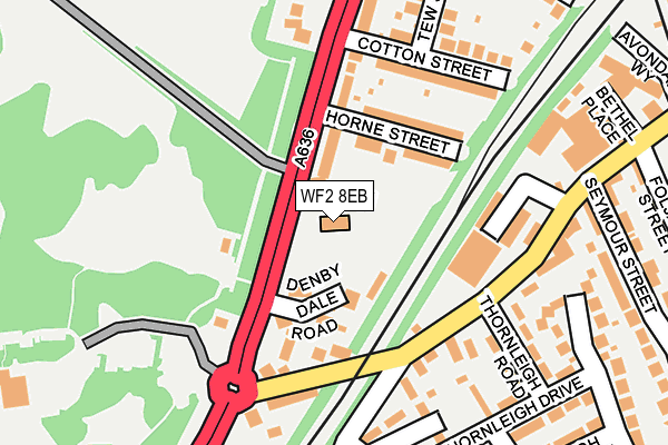 WF2 8EB map - OS OpenMap – Local (Ordnance Survey)
