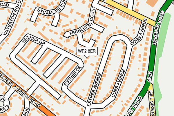 WF2 8ER map - OS OpenMap – Local (Ordnance Survey)