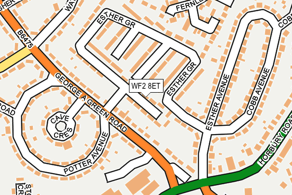 WF2 8ET map - OS OpenMap – Local (Ordnance Survey)