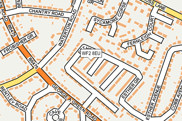 WF2 8EU map - OS OpenMap – Local (Ordnance Survey)