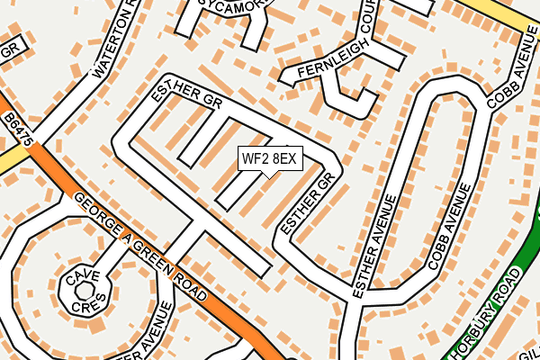 WF2 8EX map - OS OpenMap – Local (Ordnance Survey)