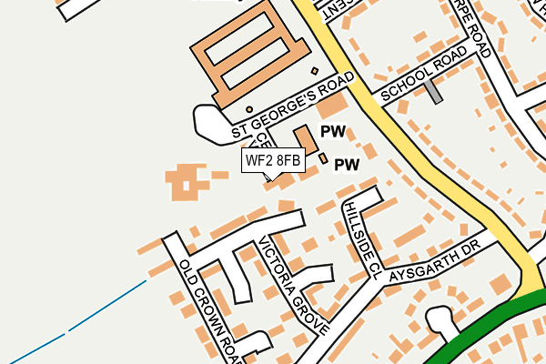 WF2 8FB map - OS OpenMap – Local (Ordnance Survey)