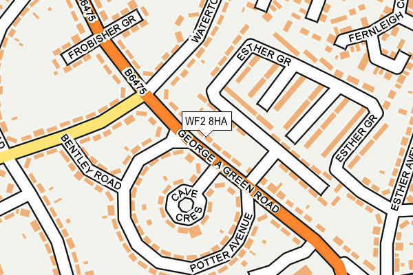 WF2 8HA map - OS OpenMap – Local (Ordnance Survey)