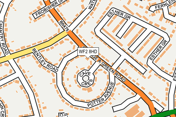 WF2 8HD map - OS OpenMap – Local (Ordnance Survey)