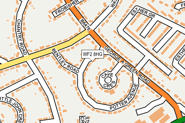WF2 8HG map - OS OpenMap – Local (Ordnance Survey)