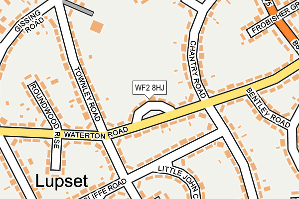 WF2 8HJ map - OS OpenMap – Local (Ordnance Survey)