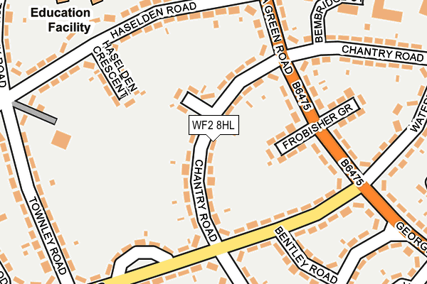 WF2 8HL map - OS OpenMap – Local (Ordnance Survey)