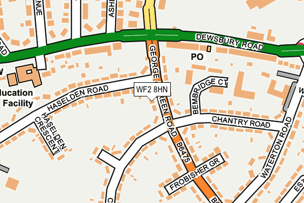 WF2 8HN map - OS OpenMap – Local (Ordnance Survey)