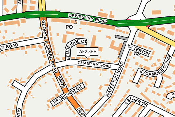 WF2 8HP map - OS OpenMap – Local (Ordnance Survey)