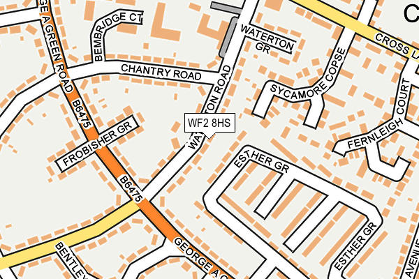 WF2 8HS map - OS OpenMap – Local (Ordnance Survey)