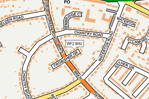 WF2 8HU map - OS OpenMap – Local (Ordnance Survey)