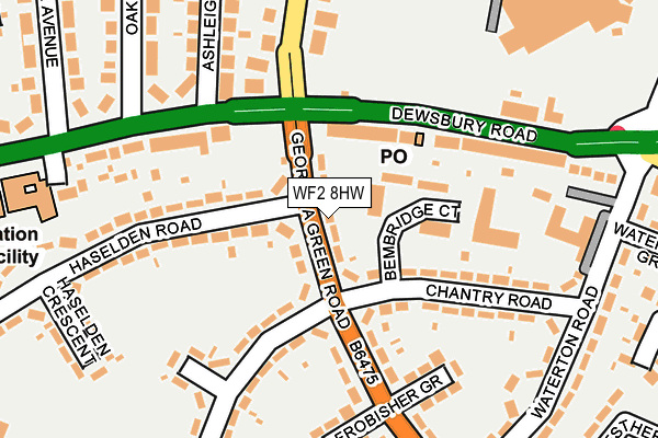 WF2 8HW map - OS OpenMap – Local (Ordnance Survey)