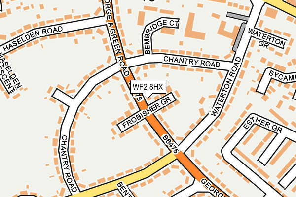 WF2 8HX map - OS OpenMap – Local (Ordnance Survey)