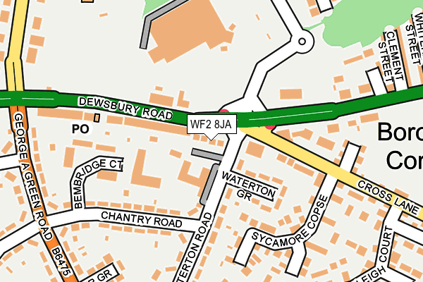 WF2 8JA map - OS OpenMap – Local (Ordnance Survey)