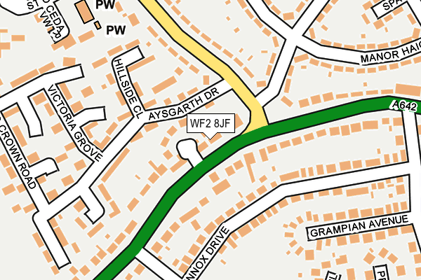 WF2 8JF map - OS OpenMap – Local (Ordnance Survey)