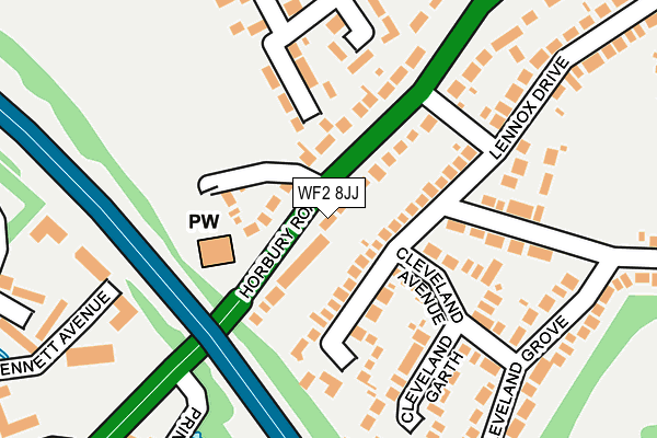 WF2 8JJ map - OS OpenMap – Local (Ordnance Survey)