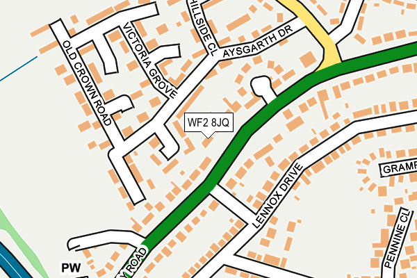 WF2 8JQ map - OS OpenMap – Local (Ordnance Survey)